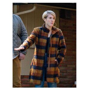 OLD NAVY Oversized Soft Brushed Plaid Funnel Neck Coat